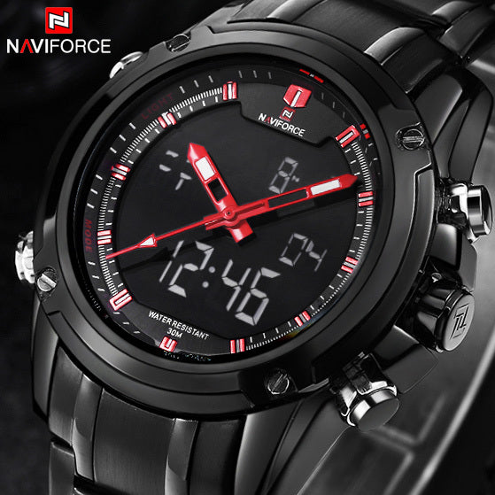 2017 Luxury Brand Men Military Sports Watches Men's Quartz LED Hour Analog Clock Male Full Steel Wrist Watch Relogio Masculino