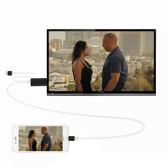 2M Plug and play Phone Screen To HDMI HDMI Cable For iPhone 5/5S/5C/6/6S/6 Plus/7/7plus iPad Phone Screen Video To HDMI TV HDTV