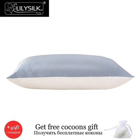 Lilysilk 100% Pure Mulberry Silk Pillowcase with Cotton Terse Pillow Cover for Hair with Hidden Zipper Hypoallergenic