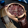 2017 luxury brand newFashion  Leather Strap Multifunction Watches Men Quartz Watch Waterproof Wristwatches Male Table Relojes