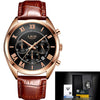 2017 luxury brand newFashion  Leather Strap Multifunction Watches Men Quartz Watch Waterproof Wristwatches Male Table Relojes