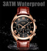 2017 luxury brand newFashion  Leather Strap Multifunction Watches Men Quartz Watch Waterproof Wristwatches Male Table Relojes