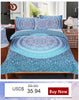 BeddingOutlet Moroccan Pillow Case Crystal Arrays Blue Bedclothes Mandala Printed Pillowcase Soft Pillow Cover 50x75cm 50x90cm