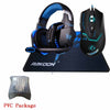 3200DPI 6 Button Wired Pro Gaming Mouse Optical Gamer Mouse+EACH G2000 Hifi Pro Gaming Headphone Headset+Gaming Mouse Pad Gift