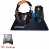 3200DPI 6 Button Wired Pro Gaming Mouse Optical Gamer Mouse+EACH G2000 Hifi Pro Gaming Headphone Headset+Gaming Mouse Pad Gift