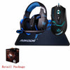 3200DPI 6 Button Wired Pro Gaming Mouse Optical Gamer Mouse+EACH G2000 Hifi Pro Gaming Headphone Headset+Gaming Mouse Pad Gift