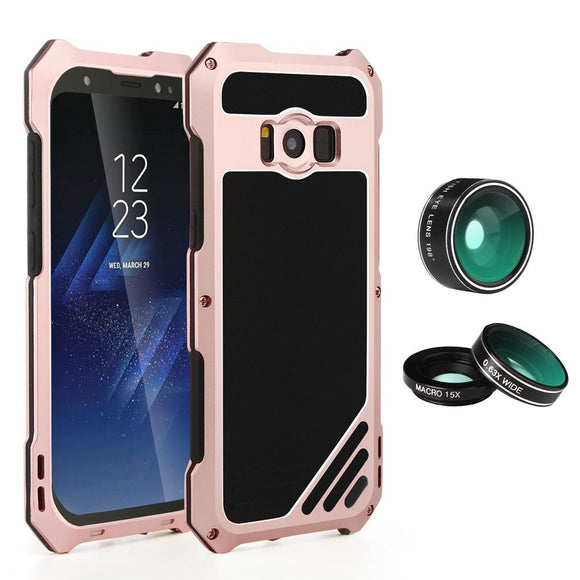 For Samsung Galaxy S8 S8 Plus Camera Lens Kit Mobile Phone Case 3 in 1 Dustproof Shockproof Aluminum Case Protection Shell Cover