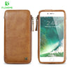 FLOVEME Vintage Wallet Case for iPhone 6 6S 7 Plus Leather Cover Zipper Handbag Card Holder Retro Phone Cases for iPhone 6 6S 7