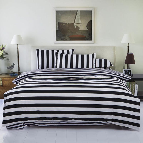 2016 New Drop Ship Bedding Set Twin/Full/Queen Size Duvet Cover Set Classic Black and White Bed Sheet Sets Home Textile