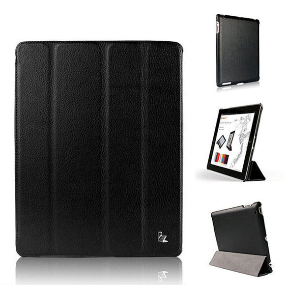 Jisoncase For iPad 4 3 2 case Magnetic Auto Wake up sleep Litchi Surface Leather Cover PU Stand Holder Case for iPad
